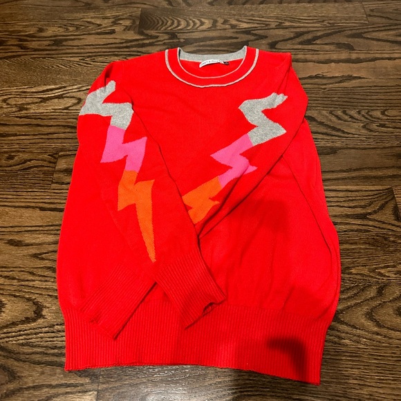 Red sweater w/ lightning bolts on arm - Picture 2 of 6